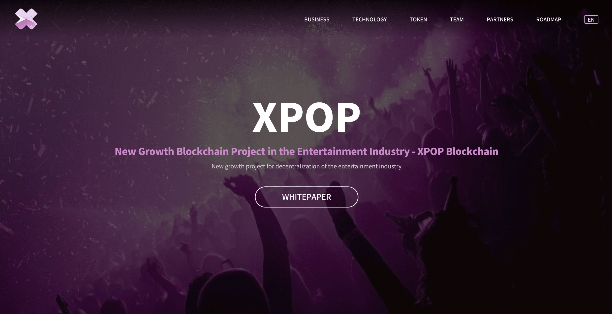 The XPOP website ahead of its launch of a modern NFT marketplace