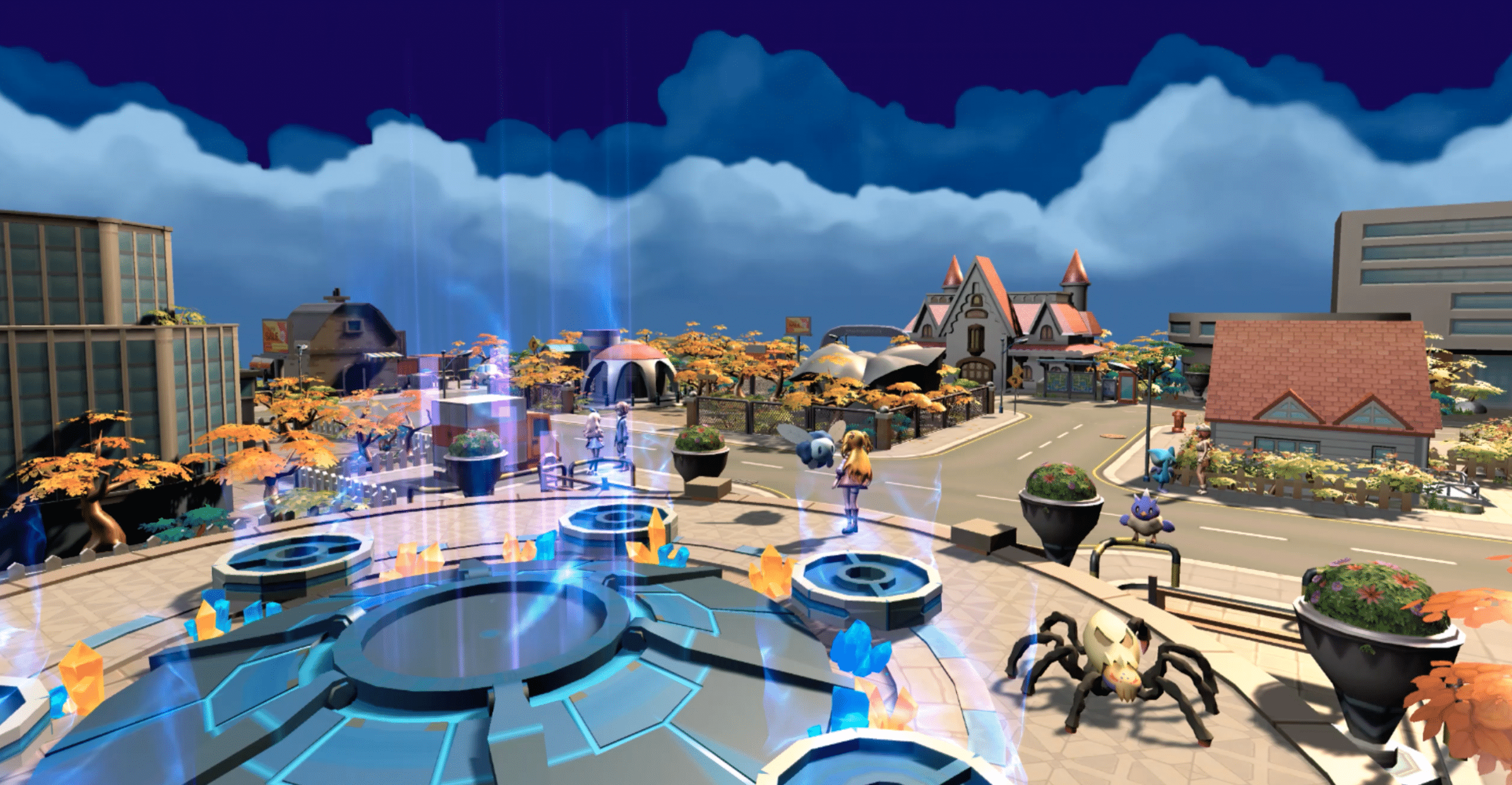 The Revomon NFT virtual world is bustling with excitement in this preview image.