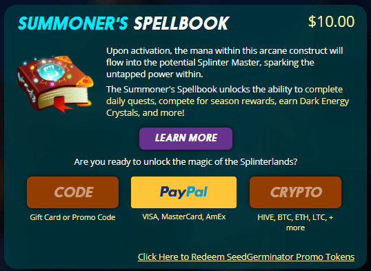 Splinterlands Summoner's Spellbook