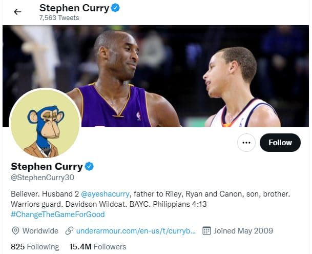 Stephen Curry's Twitter Profile