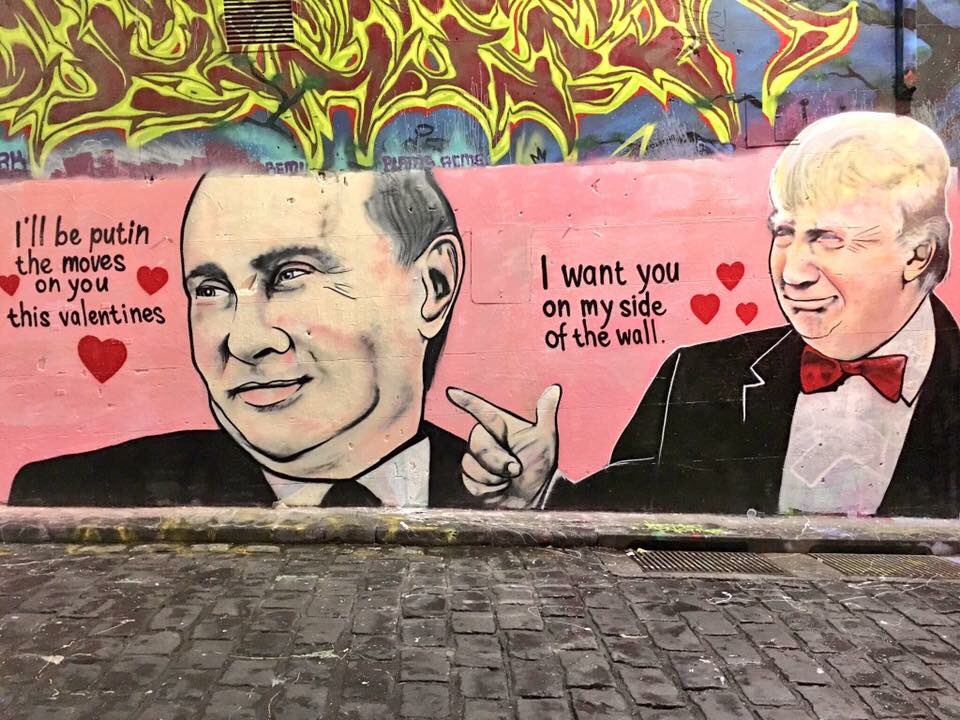 lushsux trump putin valentines street art graffiti artist australia