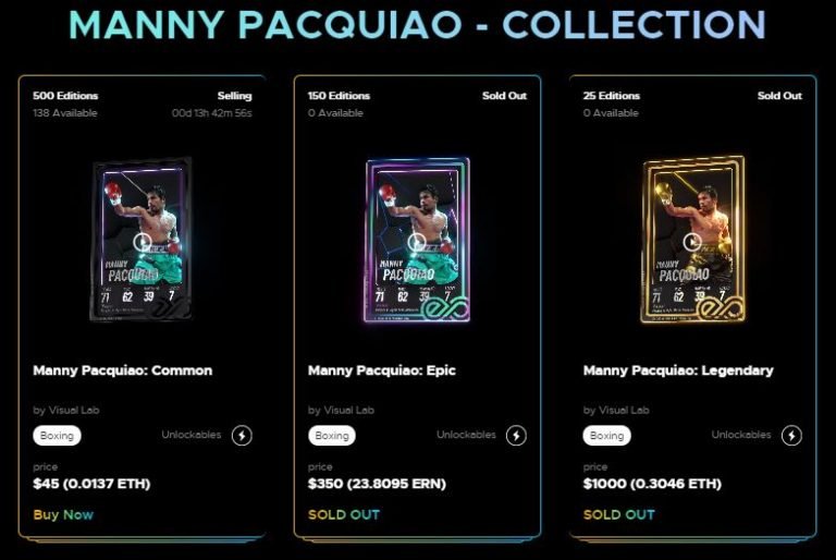 Various NFTs in Manny Pacquiao's collection