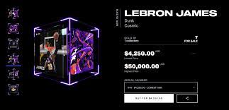 LeBron James NBA Top Shot marketplace