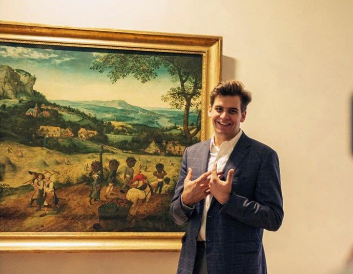 image of Czech prince William Lobkowicz along with an inherited traditional painting