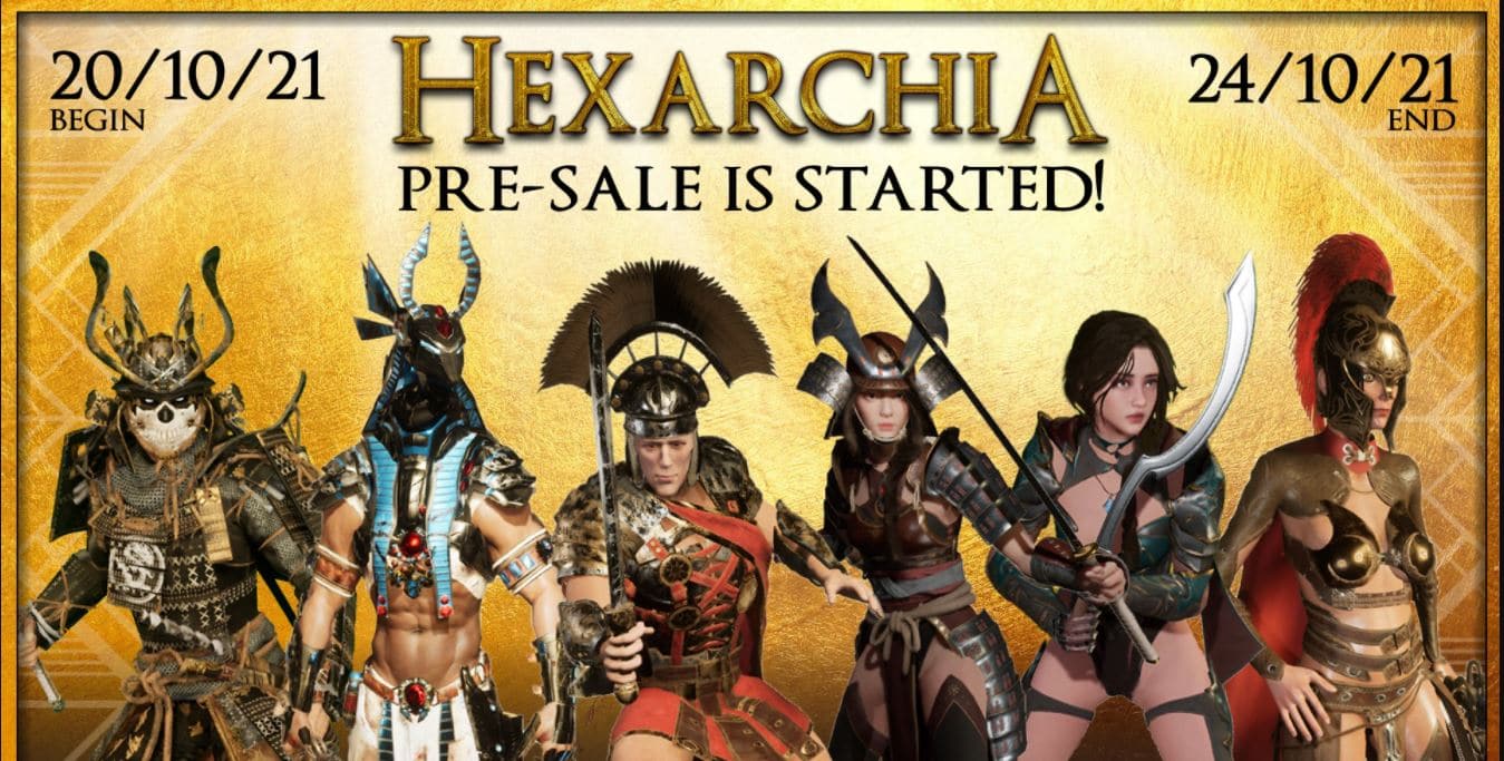 Image featuring the six Warlords NFTs of the Hexarchia presale