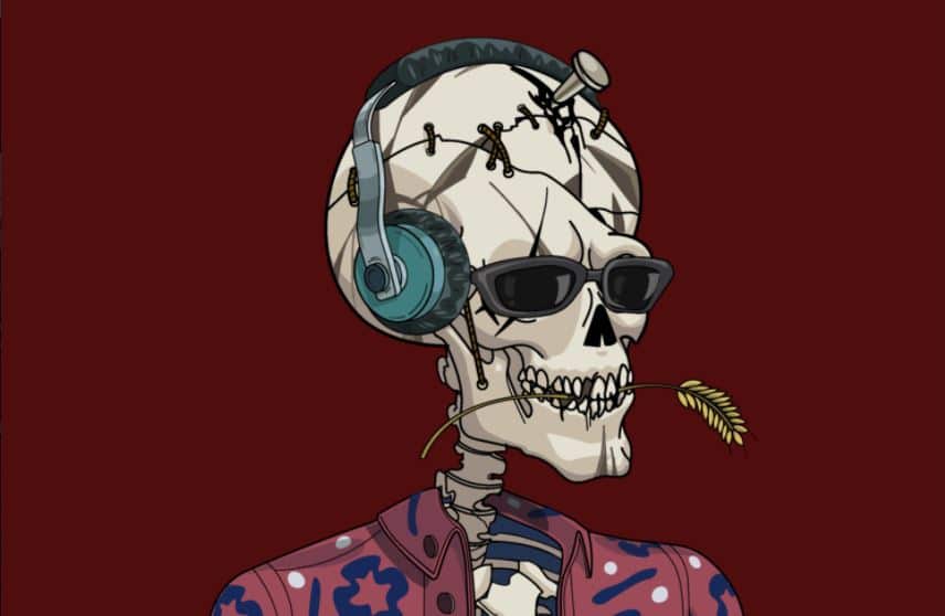 Image featuring a Wicked Craniums NFT with headphones