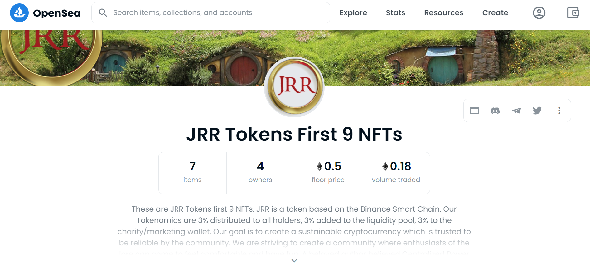 Picture of JRR token open sea collection