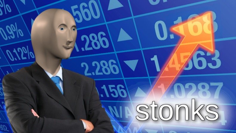 a stonks Meme implying NFT stocks going up