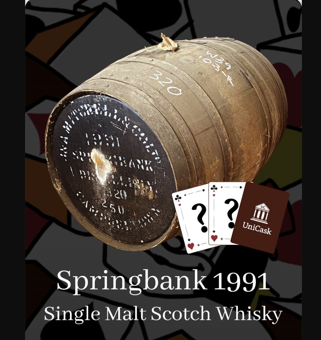 Springbank 1991 Scotch whiskey NFT from UniCask