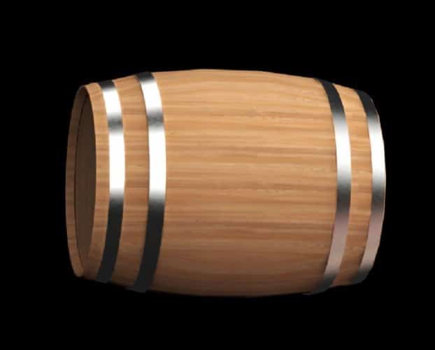 Picture of a brown barrel in dark background