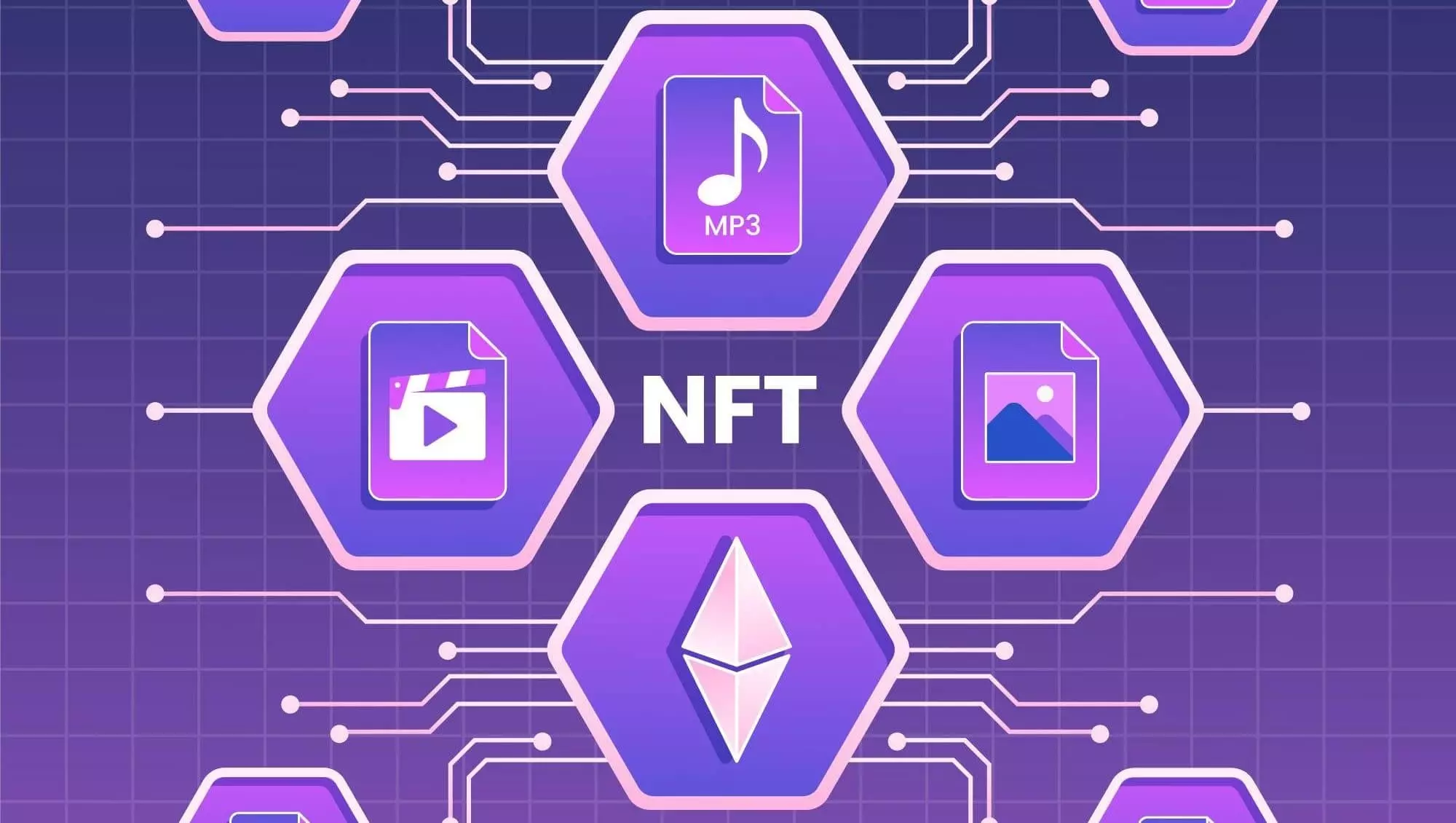 Image featuring various types of NFTs