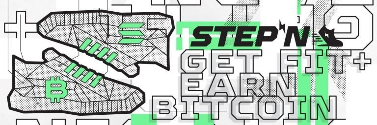 Green, grey and back STEPN logo for move2earn beta release