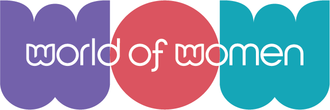World of Women wow logo for their rebrand. it is purple red and blue nft
