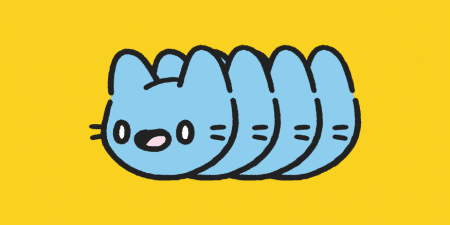 Cool Cats in fornt of a yellow background, multipule blue cats