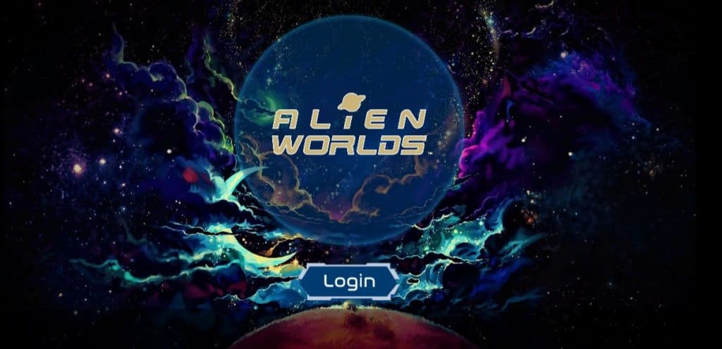 Logo of Alien Worlds blockchain game