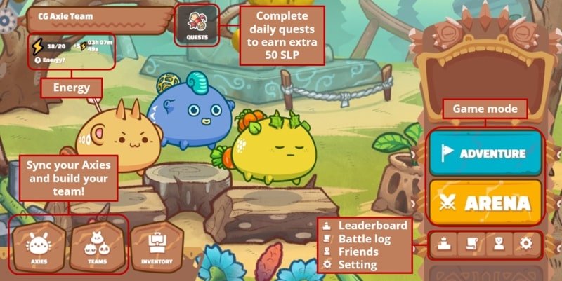 Different game modes in Axie Infinity to earn metaverse coins