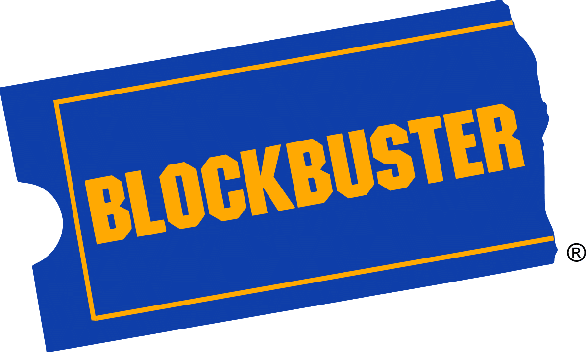 Image of famous blockbuster  logo with yellow writing dao