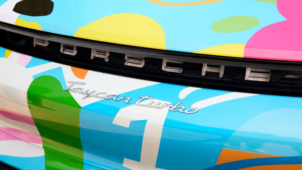 Close up of a Porsche Taycan