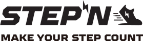 STEPN black and white logo, cartoon trainer for move2earn release