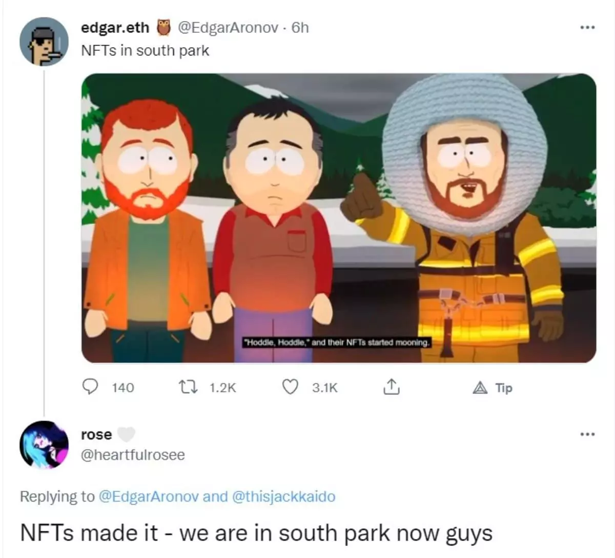 NFT community thrilled to feature in South Park episode