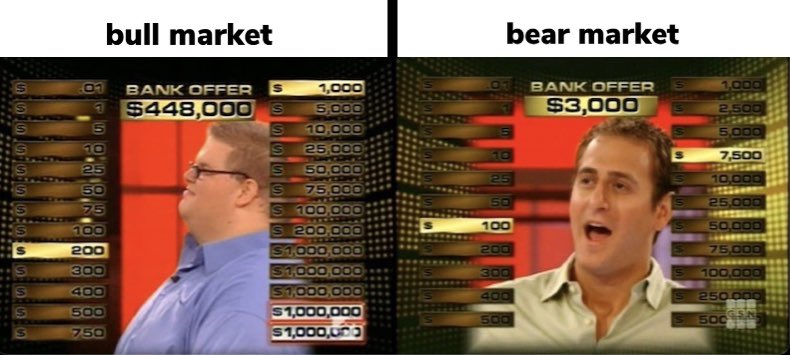 bull market vs bear market funny meme nft crypto 