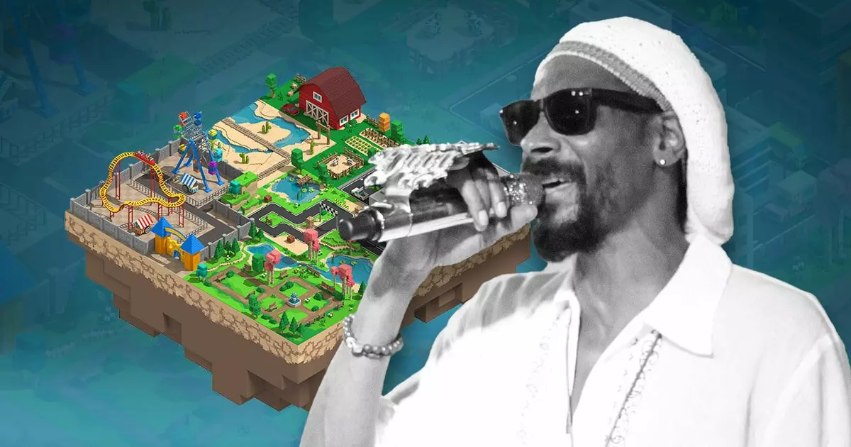 image of Snoop Dogg with a metaverse plot in the background