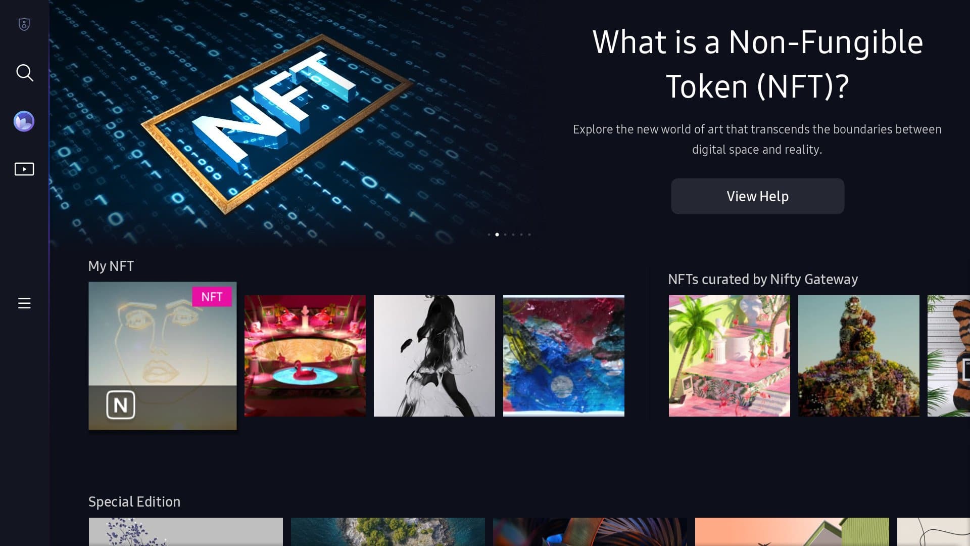 Promotion image showing Samsung's new NFT platform/marketplace