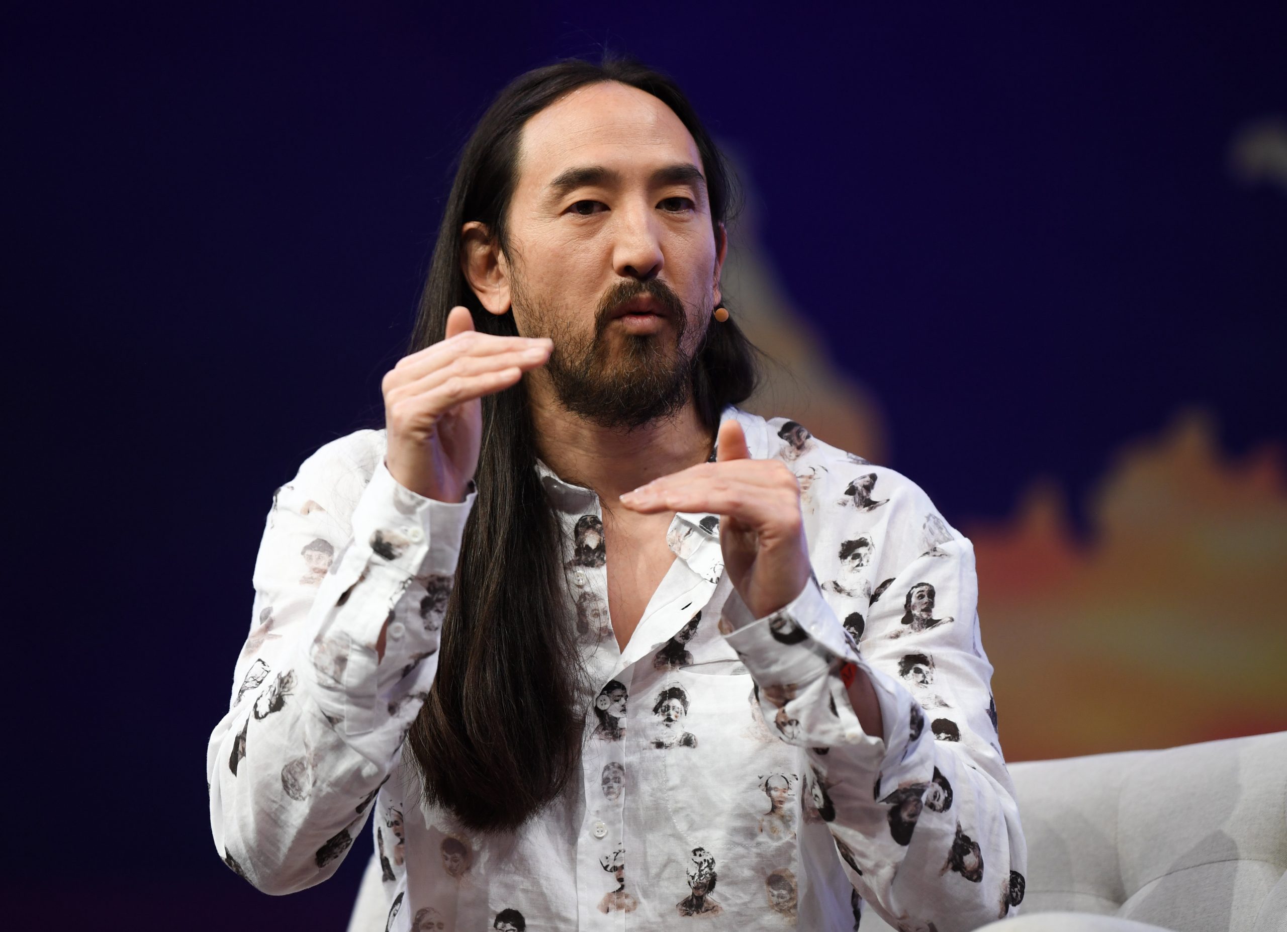  Steve Aoki on stage during day three of Collision 2019 at Enercare Center in Toronto, Canada