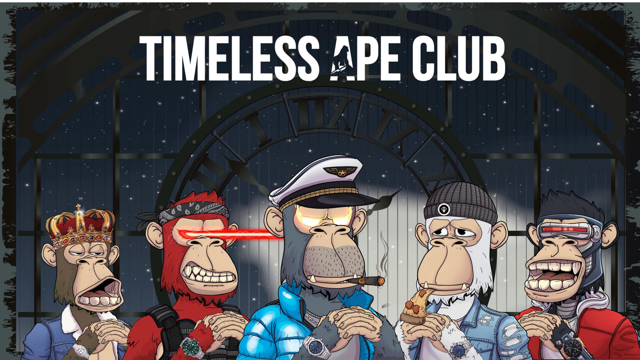 Timeless Ape Club NFT collection featuring Apes wearing watches