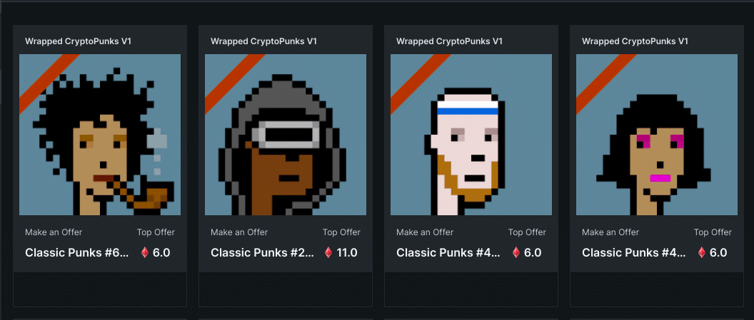 Wrapped V1 CryptoPunks on LooksRare
