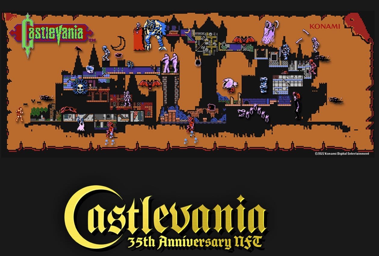 screenshot from the website for the Konami Castlevania NFT