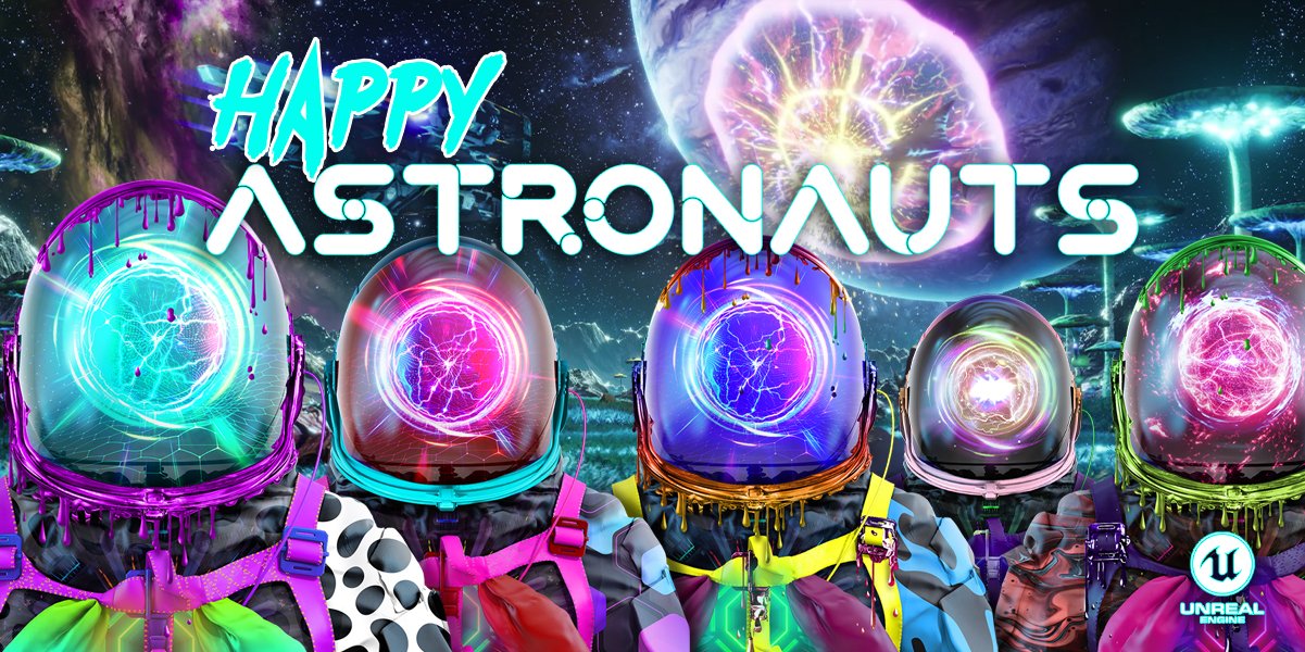 official poster of the happy astronauts NFT collection