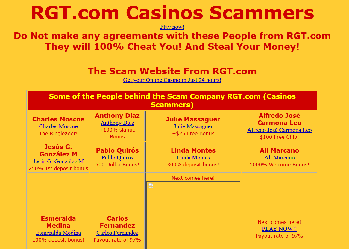 screenshot of rgt.com casinos scammers