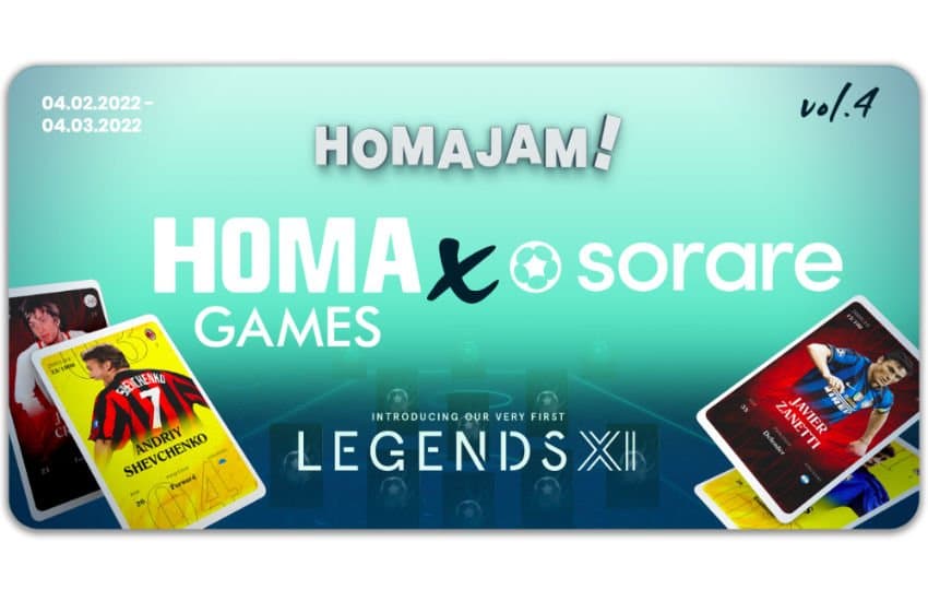 Image of a Sorare advert featuring Homa games designed to market the upcoming Mobile game jam.