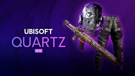 Image of the Ubisoft NFT platform called Quartz showing clothing and weapons