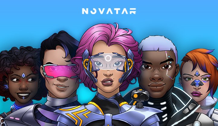 A poster featuring five Novatar NFTs