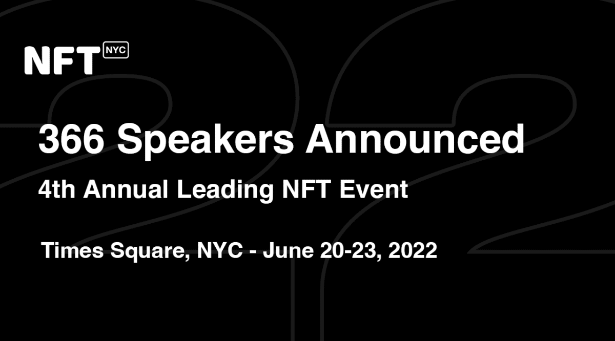 graphic showing NFT.NYC Speakers announcement