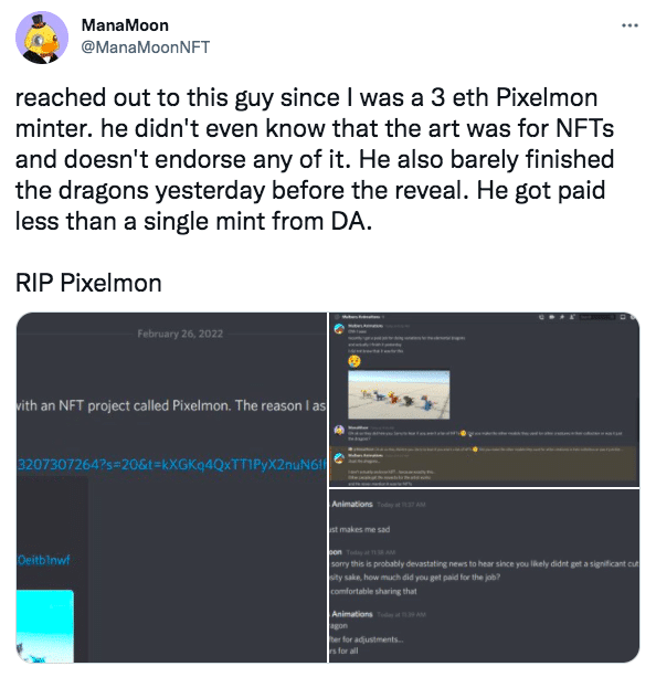 Mana Moon Accuse Pixelmon of Stealing Artwork of Artists