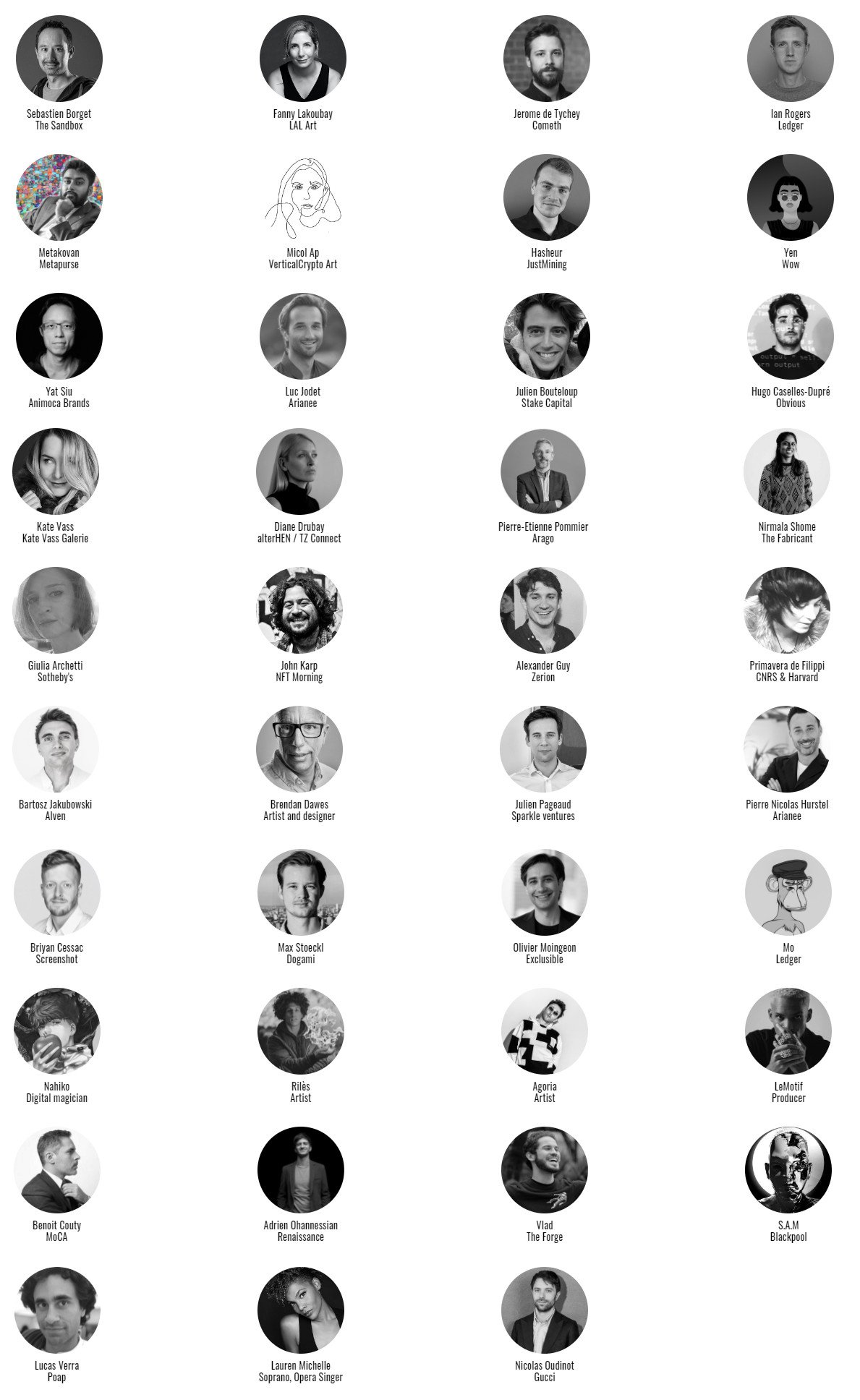 NFT Paris List of Speakers