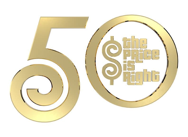 image showing 50 in gold with writing and white background The Price Is Right Theta Network CBS 