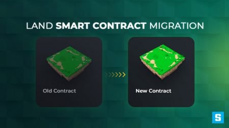 two LAND parcels showing smart contract migration in The Sandbox