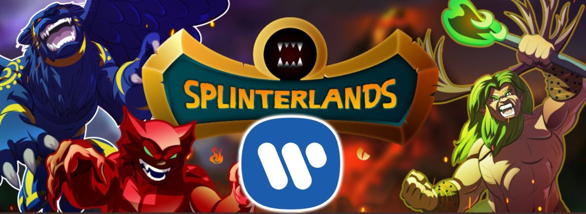 Image of the official Splinterlands and Warner Music Group logos