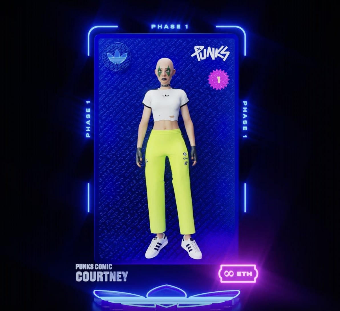 An avatar wearing Adidas tracks 