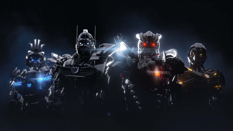 Banner for The Shifters NFT featuring four robot characters