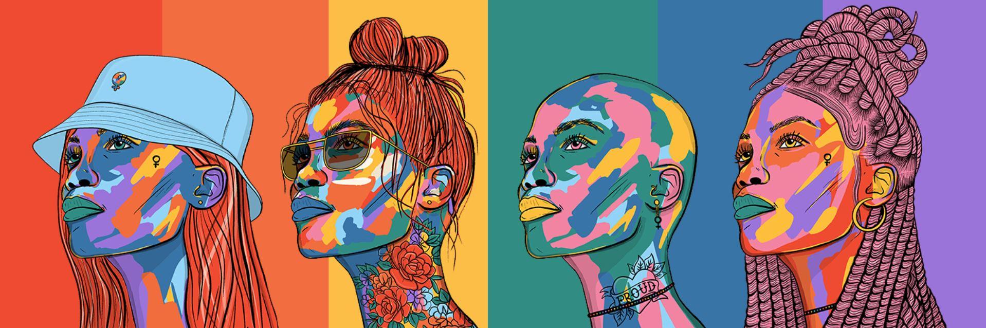 Colorful art pieces from Not Your Bro NFT project