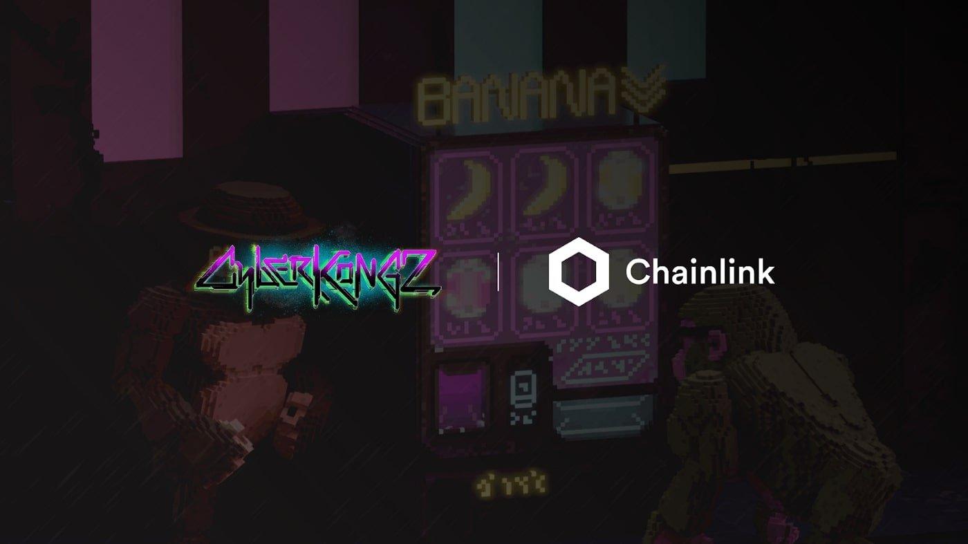 CyberKongz Chainlink VRF integration announcement poster