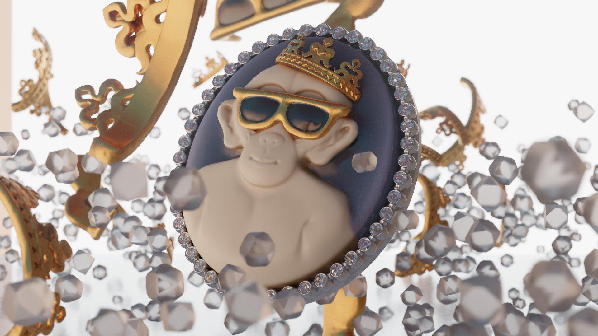 A jewellery featuring a monkey with shades