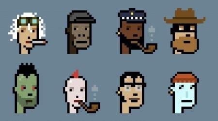 Different CryptoPunks avatars with different accessories