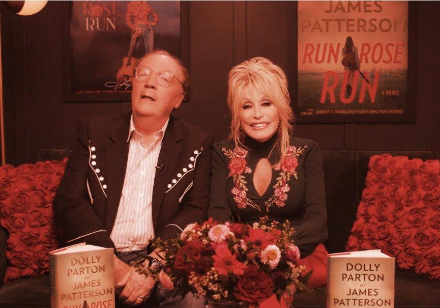Picture depicts Dolly Parton and James Patterson