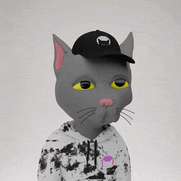A Gutter cat wearing gutter merch cap and hoodie